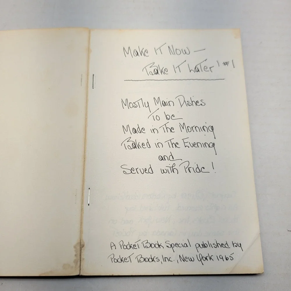 Make It Now-Bake It Later! #1 Barbara Goodfellow 1965 Cookbook Pocket Book